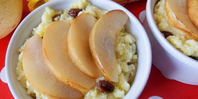 Рецепт каши пшенной с грушами и изюмом