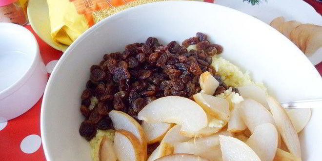 Рецепт каши пшенной с грушами и изюмом