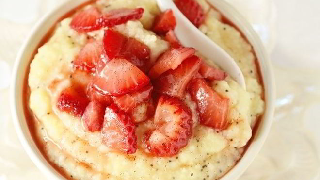 Рецепт пшенной каши с клубникой