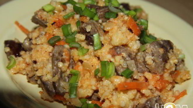 Рецепт пшенной каши с куриными сердечками