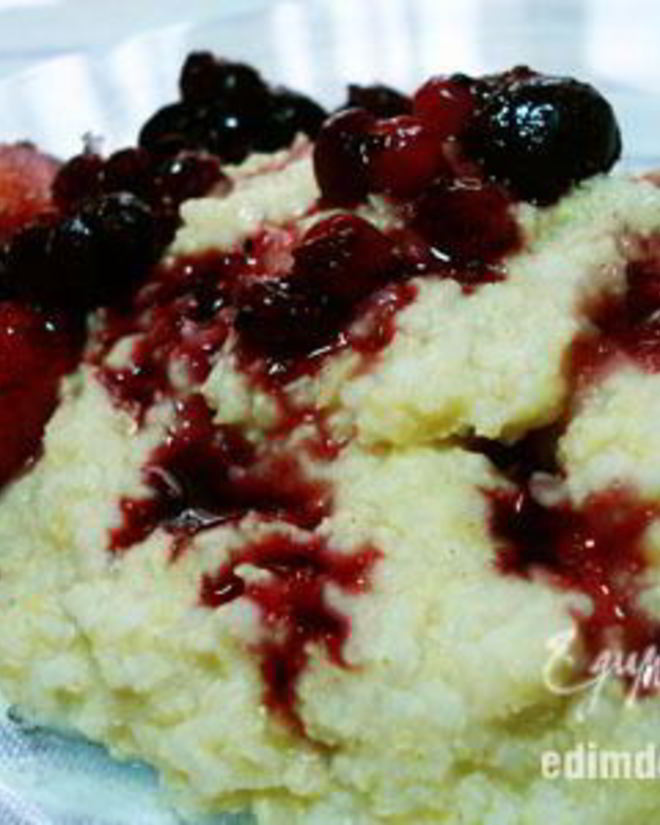 Рецепт пшенной каши с ягодно-фруктовым соусом