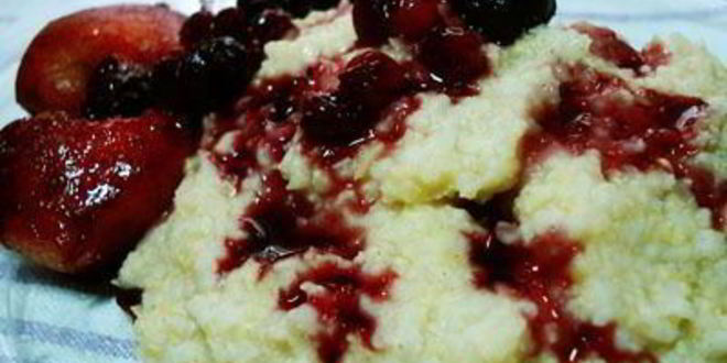 Рецепт пшенной каши с ягодно-фруктовым соусом