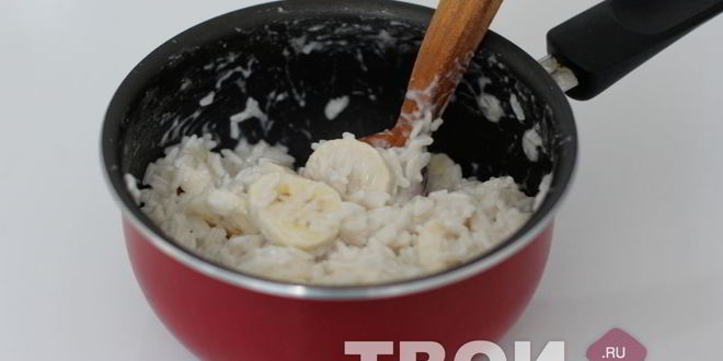Рецепт рисовой каши на кокосовом молоке с бананом