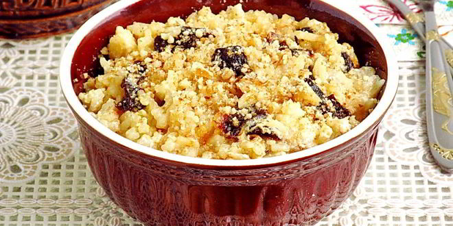 Рецепт Рисовой каши с черносливом и орехами в мультиварке
