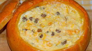 Рецепт Рисовой каши в тыкве в духовке