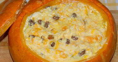 Рецепт Рисовой каши в тыкве в духовке