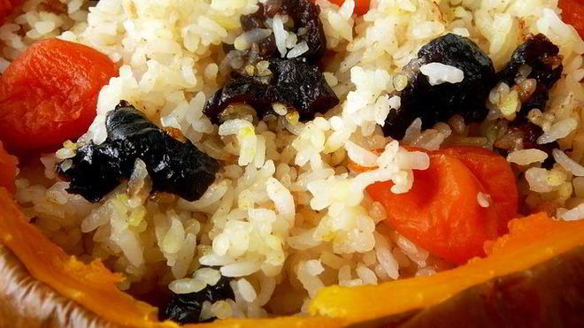 Рецепт сладкой рисовой каши в тыкве