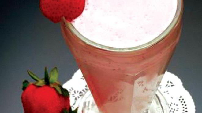 Рецепт бананова-клубничного коктейль