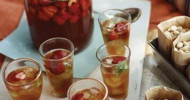 Рецепт Летнего холодного чая с клубникой