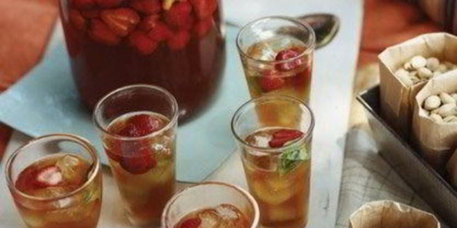 Рецепт Летнего холодного чая с клубникой