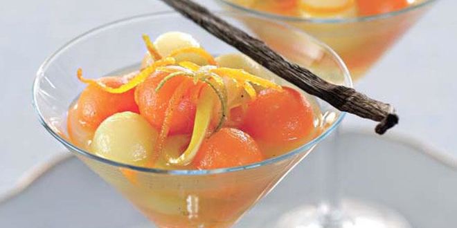 Рецепт Дыни в ванильно-цитрусовом сиропе