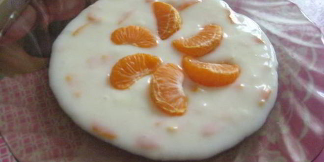 Рецепт Киселя молочного с мандаринами