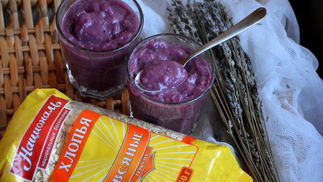 Рецепт овсяного киселя с черникой