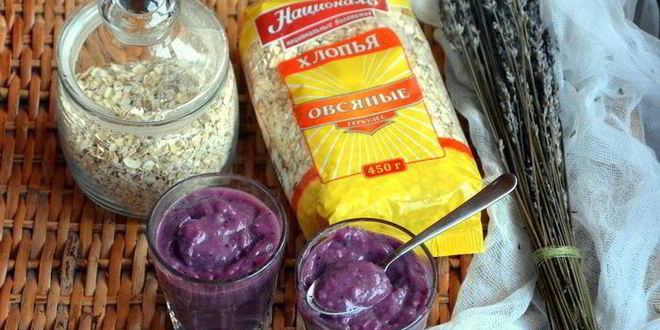 Рецепт овсяного киселя с черникой