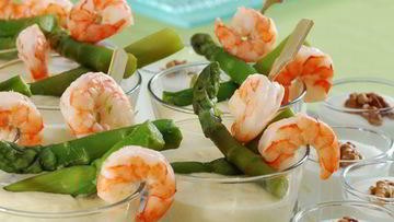 Рецепт Коктейля из спаржи и креветок