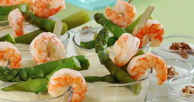 Рецепт Коктейля из спаржи и креветок