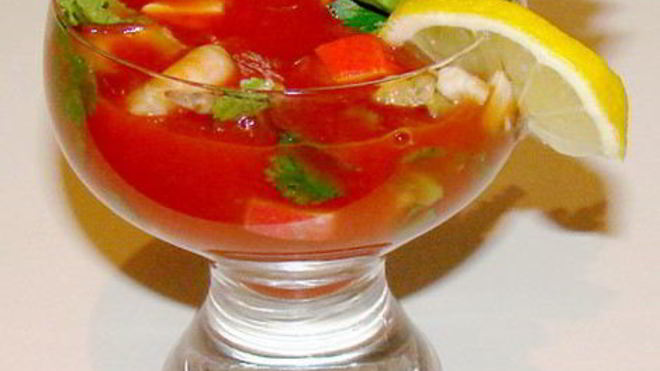 Рецепт коктейля с креветками и авокадо