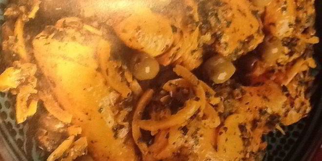 Рецепт Таджина с курицей, лимонами и зелеными оливками