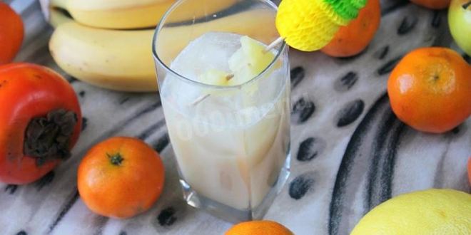 Рецепт Коктейля пина колада с ананасовым соком