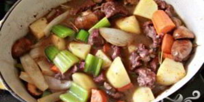 Рецепт говядины с вином и овощами