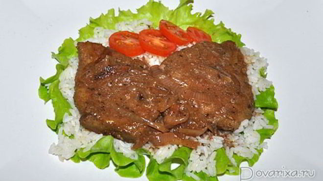 Рецепт говяжьей печени с вином и луком