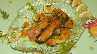 Рецепт Запеченной в кармашках форель с вином и овощами