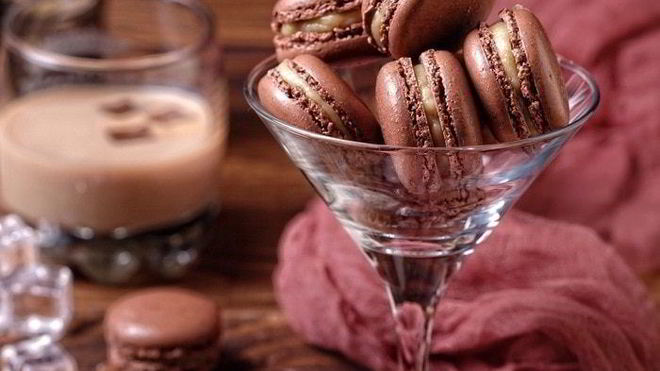 Рецепт шоколадных макарон с ликером baileys