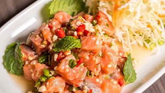 Рецепт семги мохито с салатом из фенхеля