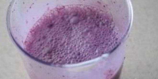 Рецепт молочного коктейля из черники и шелковицы