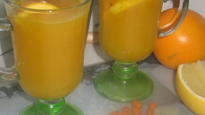 Рецепт облепихова-цитрусового морс