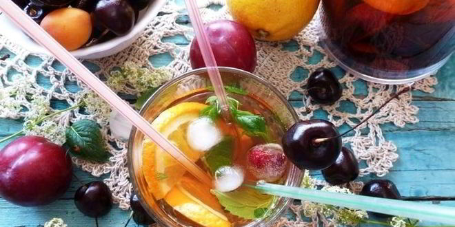 Рецепт Безалкогольной сангрии на зеленом чае