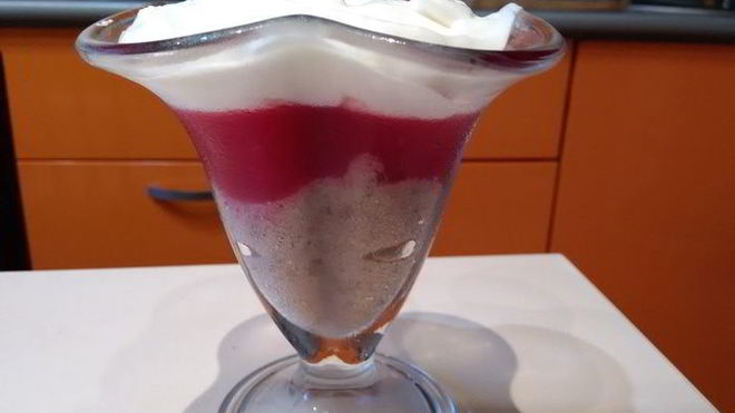 Рецепт десерта из бананового смузи и киселя