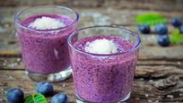 Рецепт Рисового смузи с черникой и кокосовыми сливками