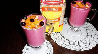 Рецепт Ягодного смузи с овсяными хлопьями