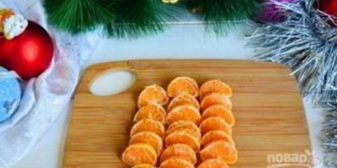 Рецепт фруктового салата новогодняя елка