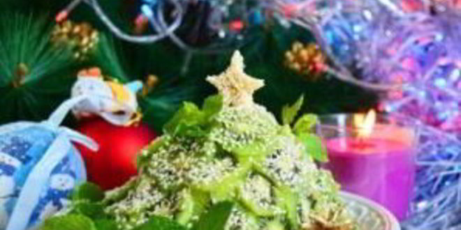 Рецепт фруктового салата новогодняя елка