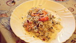 Рецепт Греческого салата из креветок с рисом