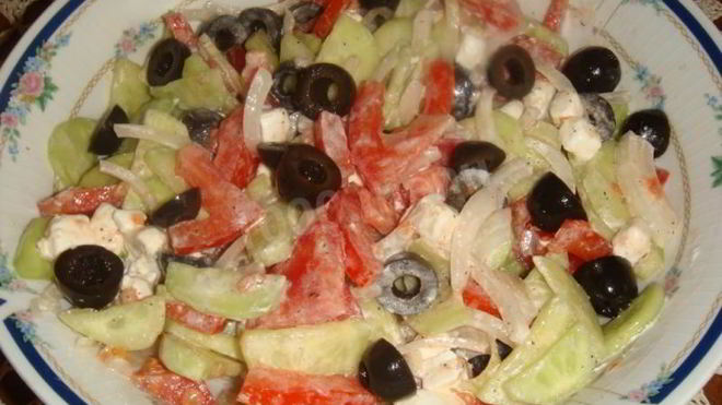 Рецепт греческого салата классического с фетой