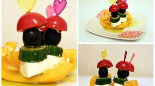 Рецепт Греческого салата на шпажке