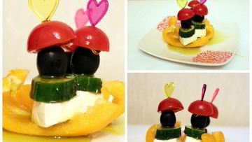 Рецепт Греческого салата на шпажке