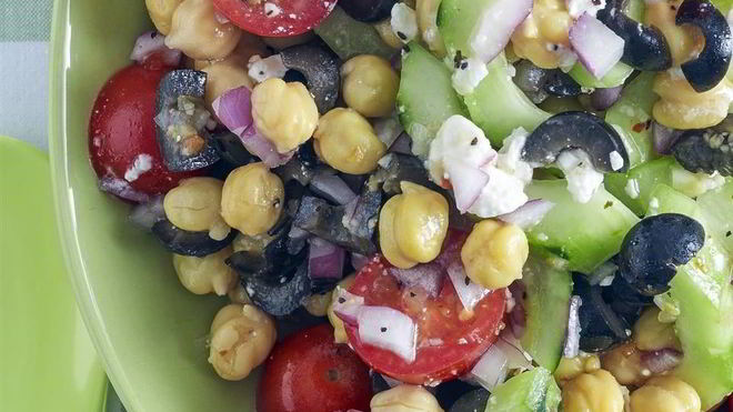 Рецепт греческого салата с фасолью