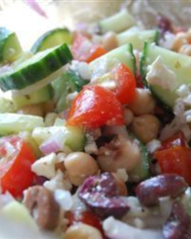 Рецепт греческого салата с фасолью