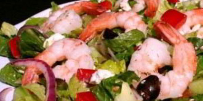 Рецепт греческого салата с креветками