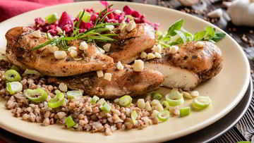 Рецепт Салата с гречкой и куриным филе