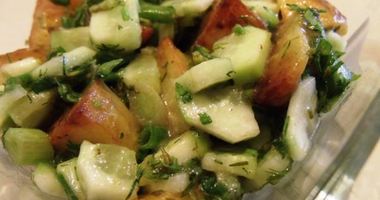 Рецепт Горячего картофельного салата с острым соусом