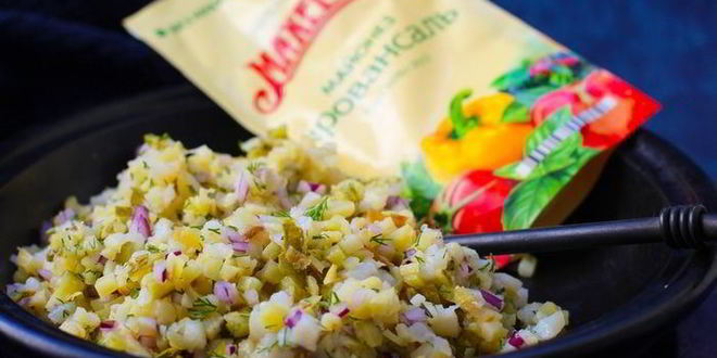 Рецепт картофельного салата с белой рыбой