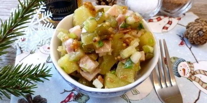 Рецепт картофельного салата с копченой курицей