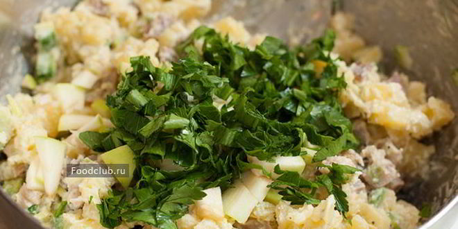 Рецепт картофельного салата с селедкой