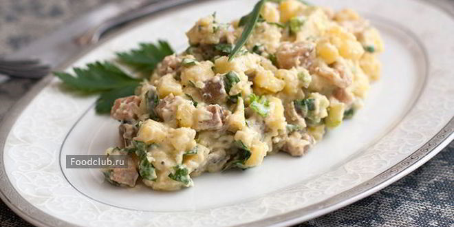 Рецепт картофельного салата с селедкой