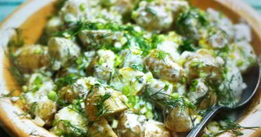 Рецепт Салата из молодой картошки с укропной заправкой